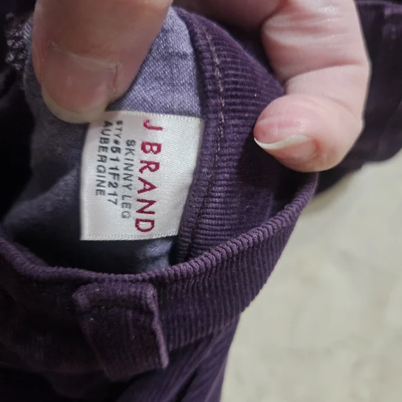 Purple velvet jeans size 26 JBrand - Picture 4 of 5